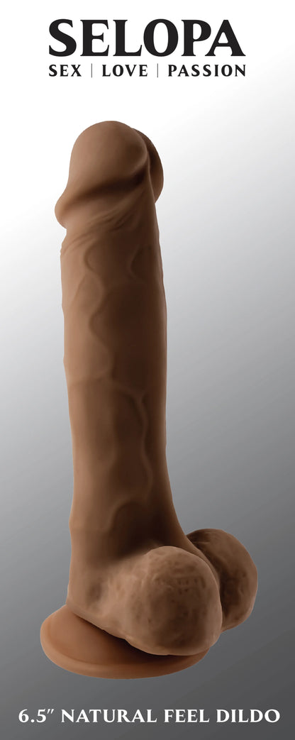 EVOLVED 6.5 IN NATURAL FEEL DILDO DARK